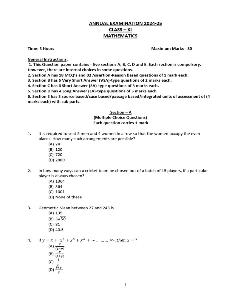 S6 - Mathematics - Annual - 24-25 | PDF | Euclidean Geometry | Analytic ...