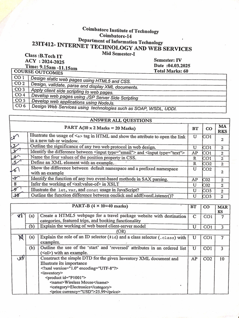 SEM 4 Qn Papers | PDF