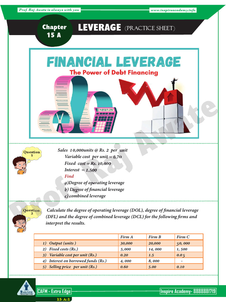Ch.15 A - Leverage Questions | PDF | Leverage (Finance) | Capital Structure