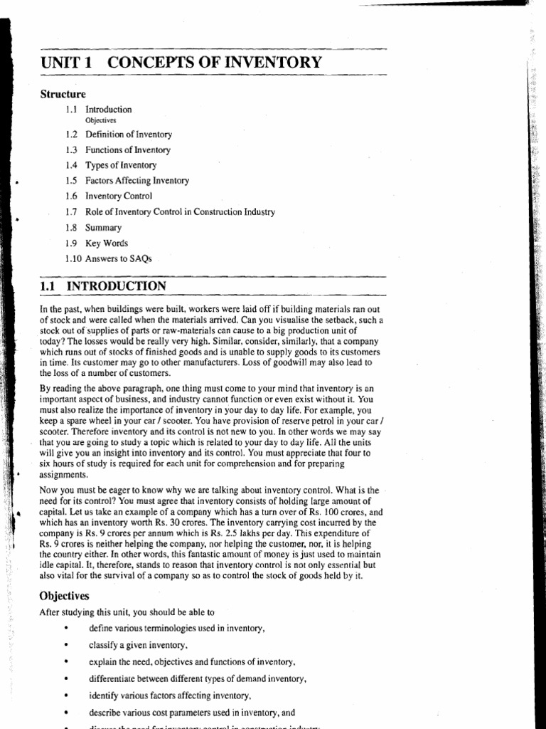 Unit 1 | PDF | Inventory | Demand