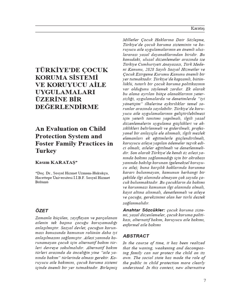 An Evaluation On Child Protection System and Foster Family Practices in ...