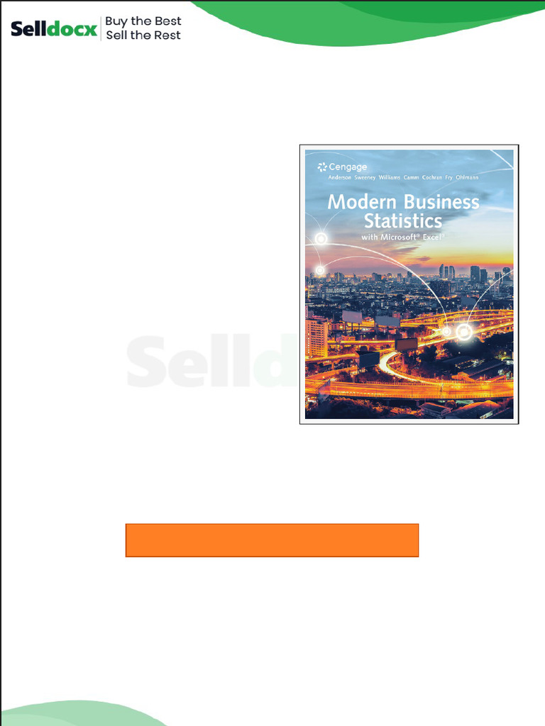 Solution Manual For Modern Business Statistics With Microsoft Excel 7th ...