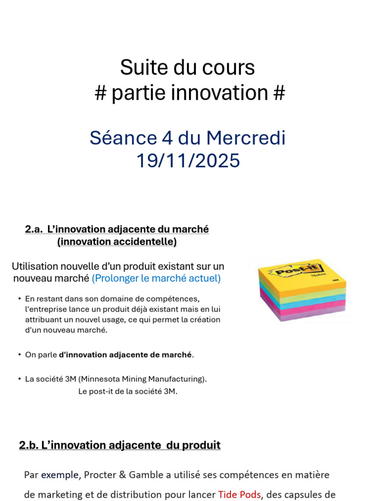 Séance 4 Entrep | PDF | Innovation | Entrepreneuriat