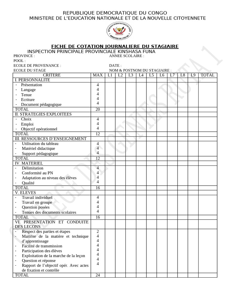 Fiche de Cotation Stage | PDF | Apprentissage