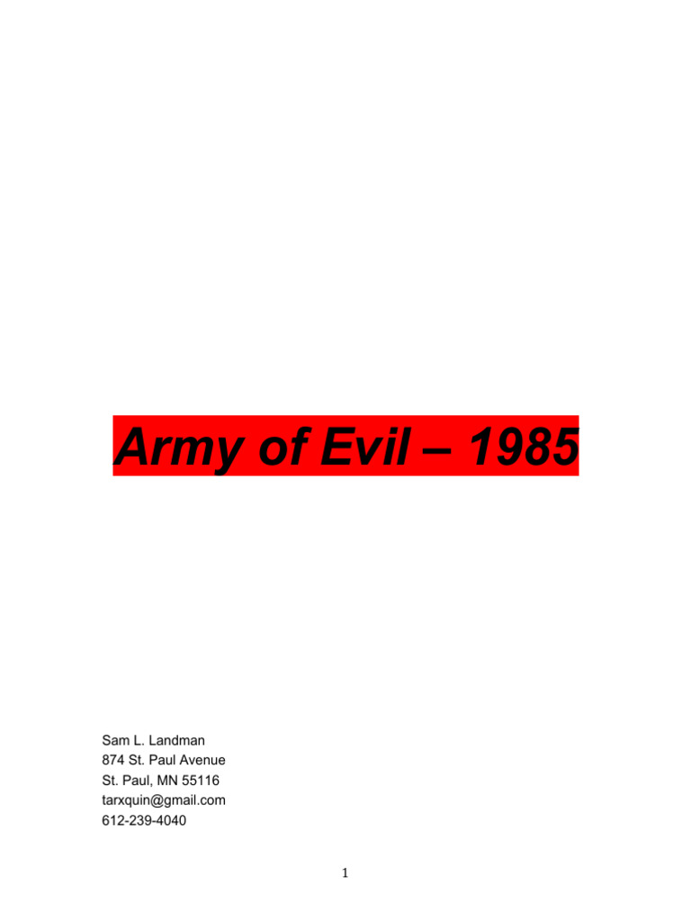 Alter Egos - Army of Evil - 1985 - Sam L. Landman | PDF | Rock Music