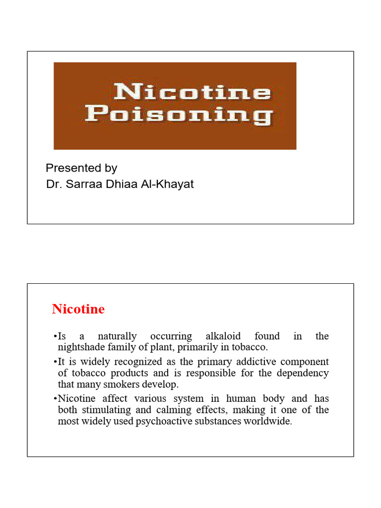 Nicotine Poisoning | PDF | Nicotine | Tobacco