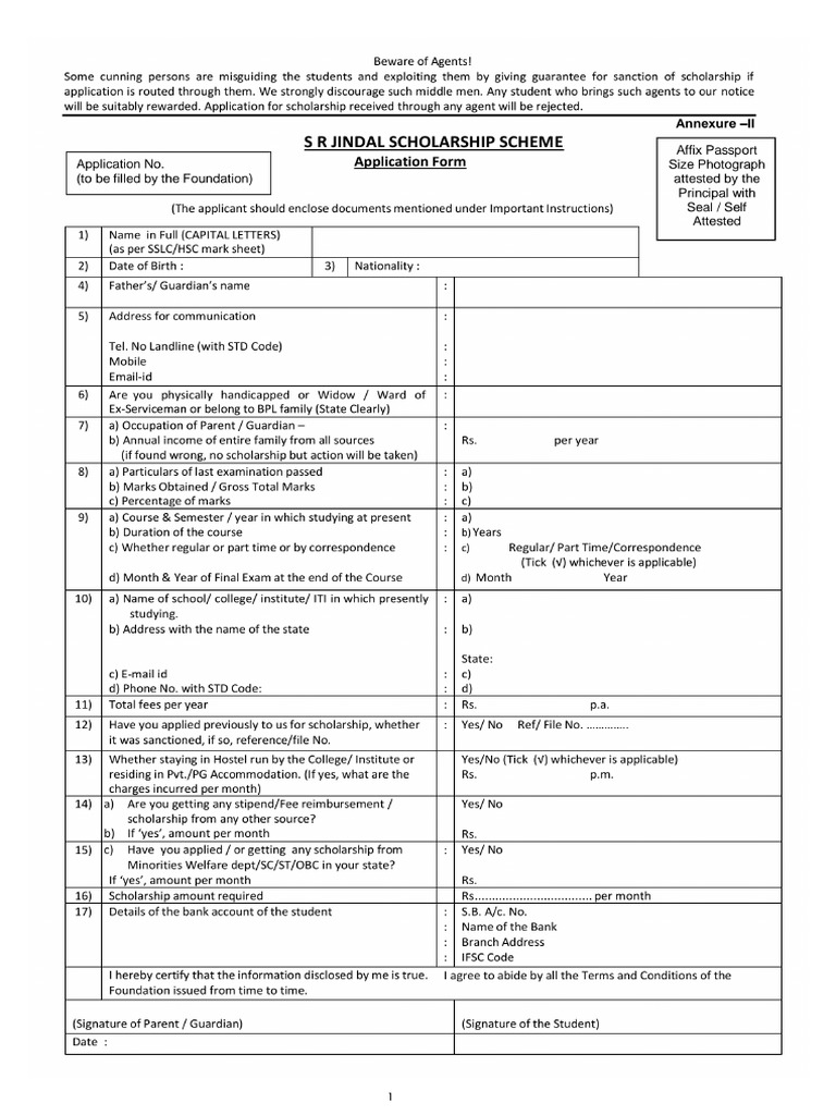 Application Annexure Form | PDF