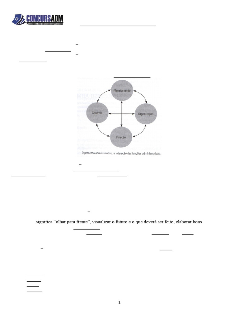 Adm Geral - Processo Administrativo - PODC - 2017 | PDF | Planejamento ...