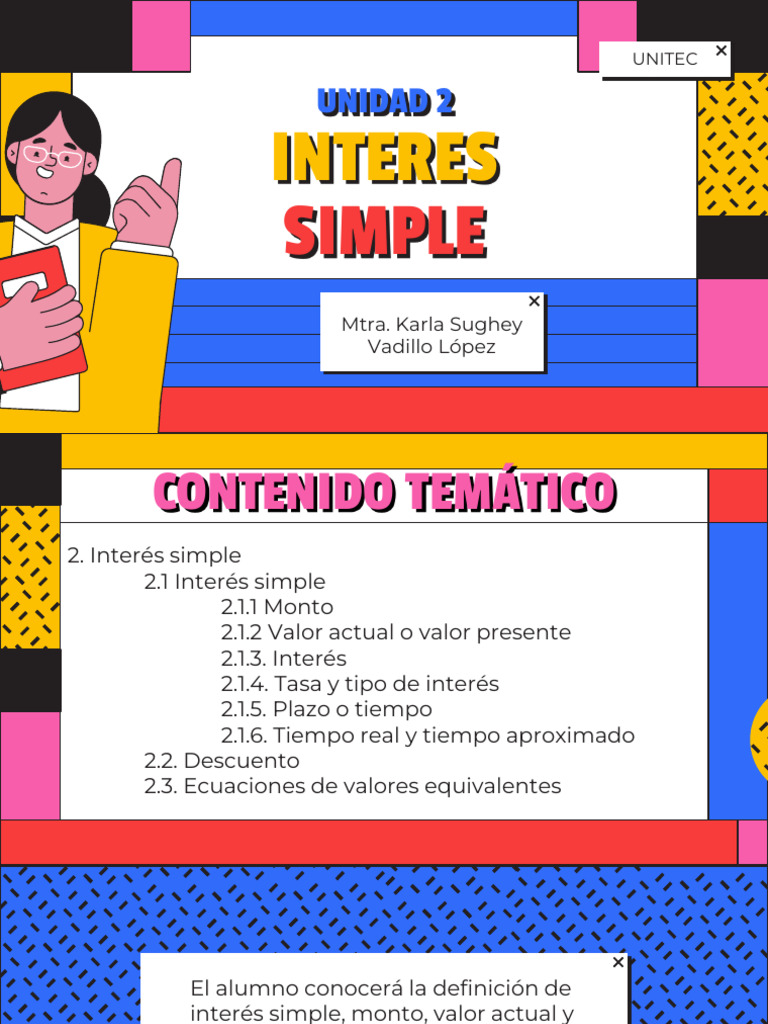 Unidad 2. Interes Simple | PDF | Interés | Tasas de interés