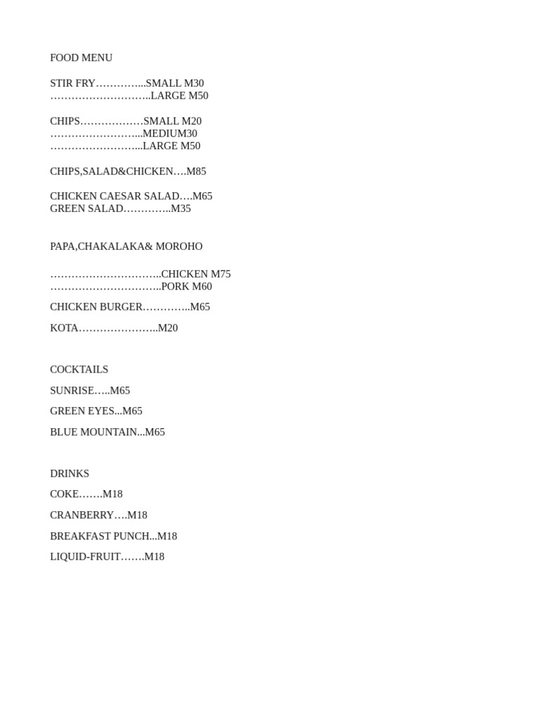 MENU2 | PDF