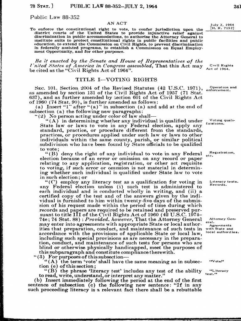 Civil Rights Act of 1964 | PDF