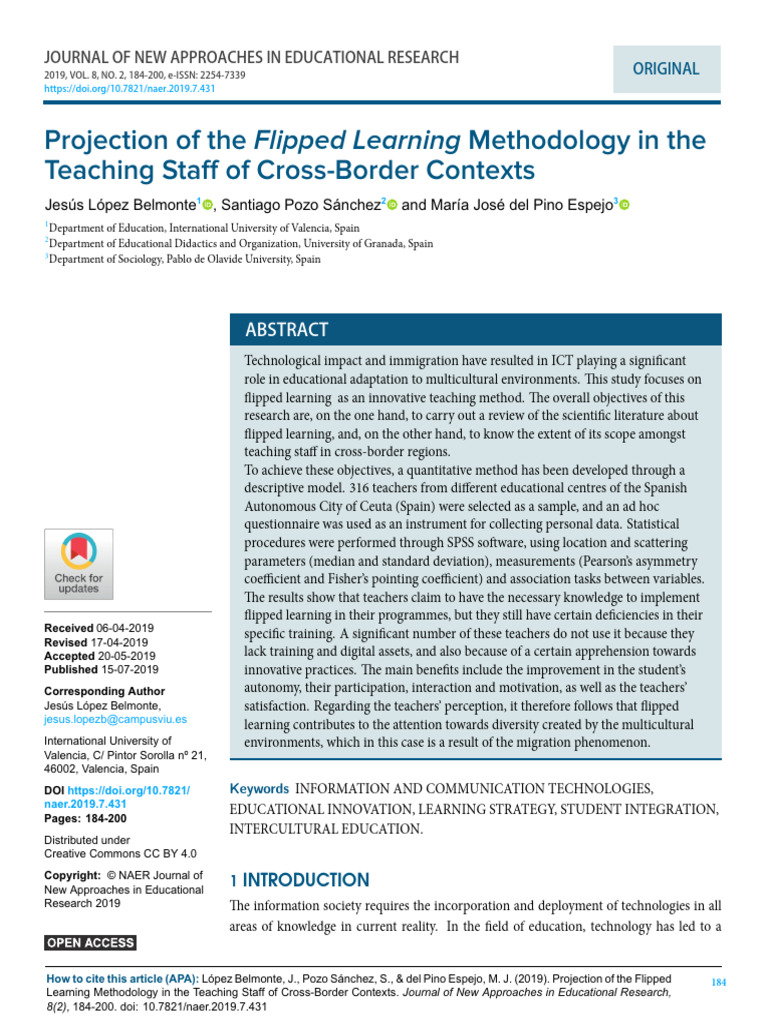 Projection of The Flipped Learning | PDF | Statistics | Methodology