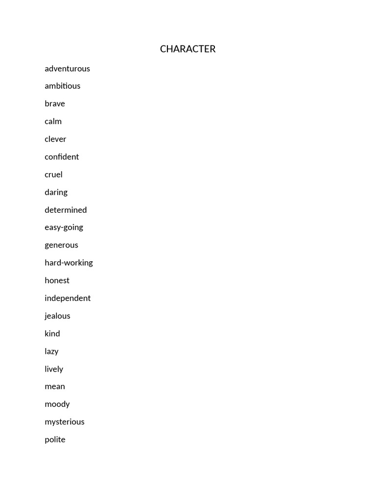 Character Basic | PDF