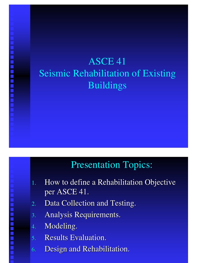 ASCE 41 - Seismic Rehabilitation of Existing Buildings | PDF | Fibre ...