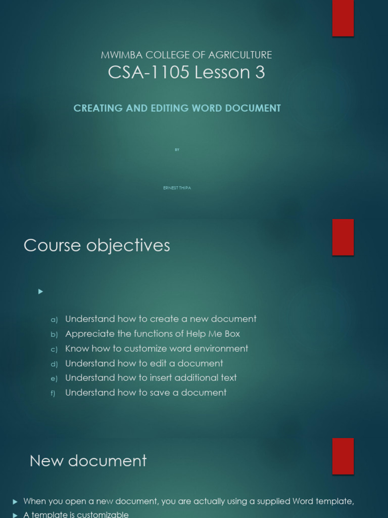 Creating and Editing Word Document | PDF | Cursor (User Interface ...