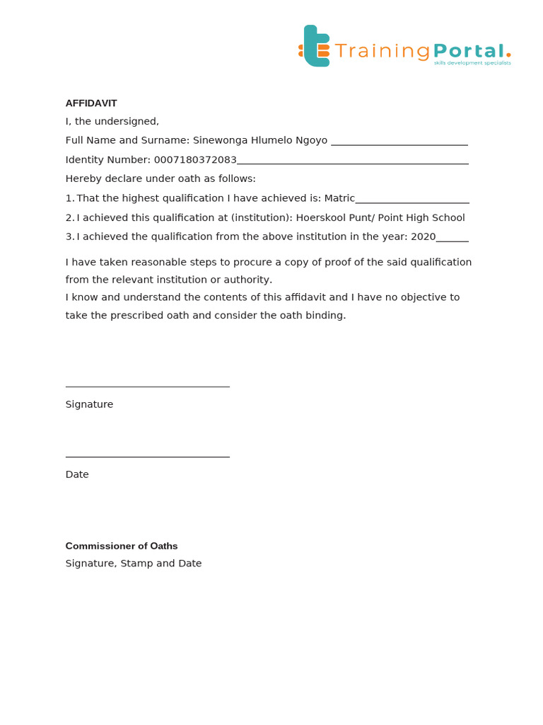 Tpo Affidavit Form Word | PDF | Disability | Citizenship