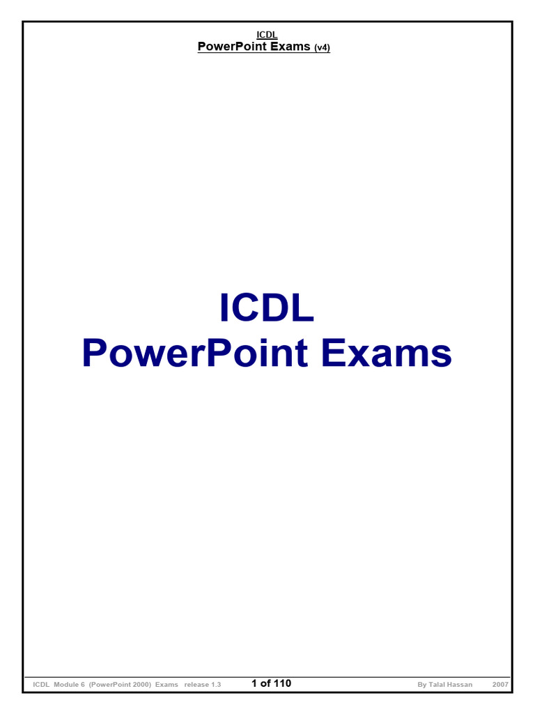 M6 (PowerPoint - 2000) v4 Exam | PDF | Microsoft Power Point | Software