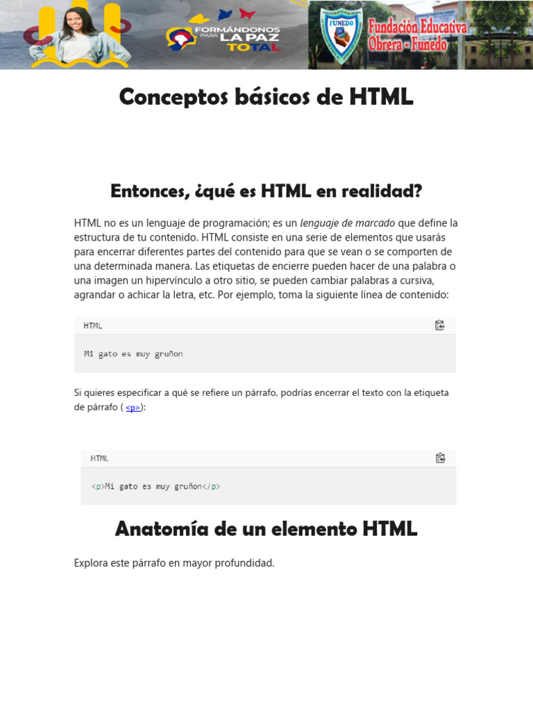 Conceptos Básicos de HTML | PDF | HTML | Hipertexto