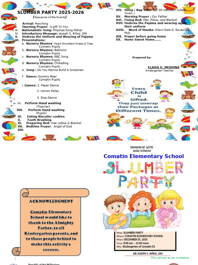 Odiong Slumber Party Program | PDF