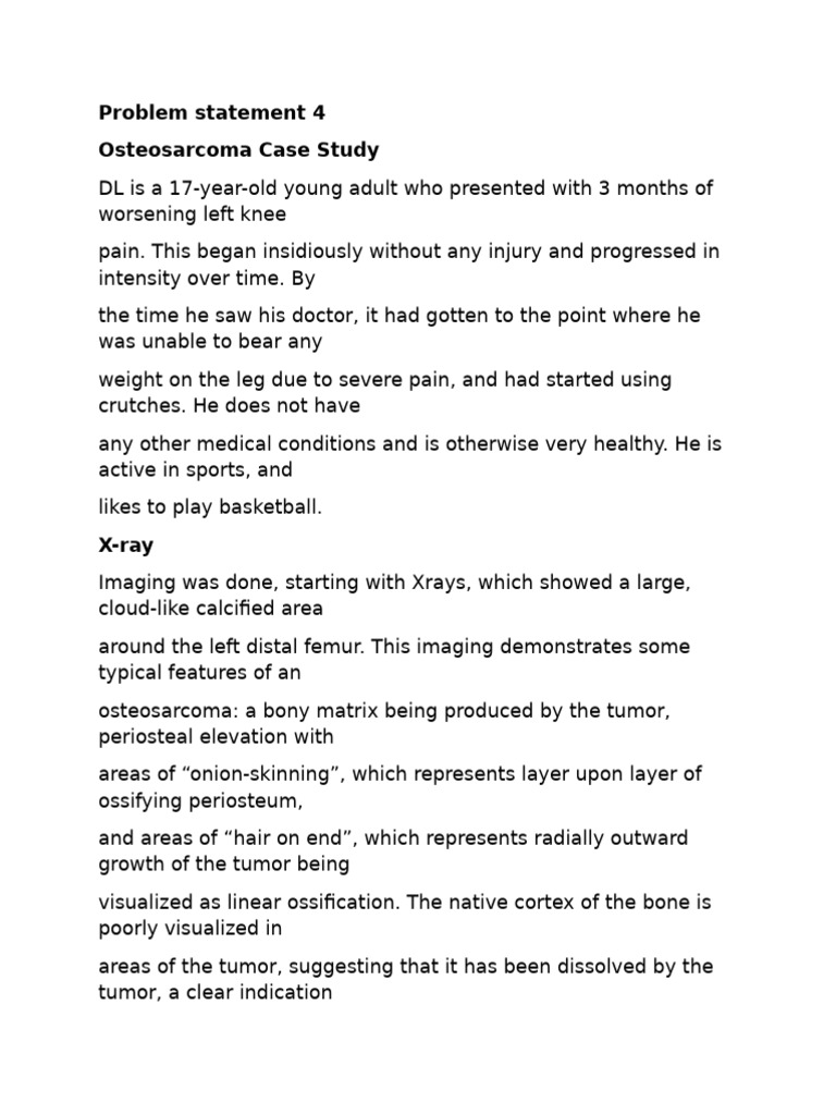Problem Statement 4 | PDF | Bone | Medicine