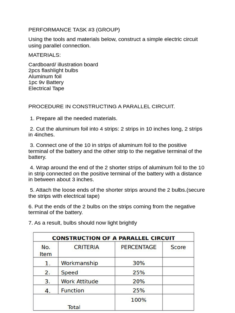 Parallel Circuit 3 | PDF