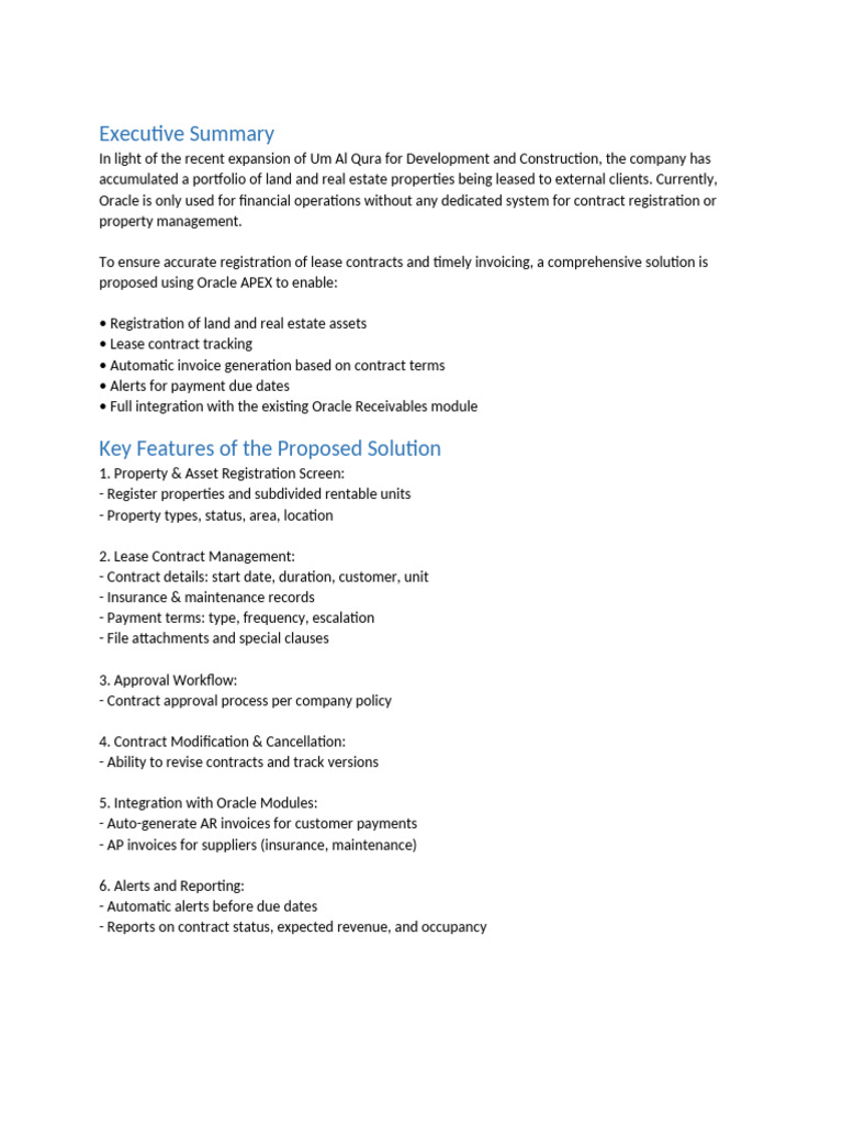 Lease Contract Management System | PDF | Accounts Payable | Computing