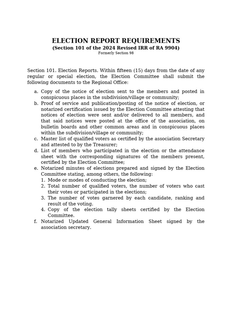 A.1. Electionl Report Requirements | PDF
