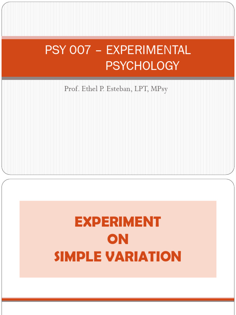 Psy 007R - Experiment 2 - Experiment on Simple Variations_Simple ...