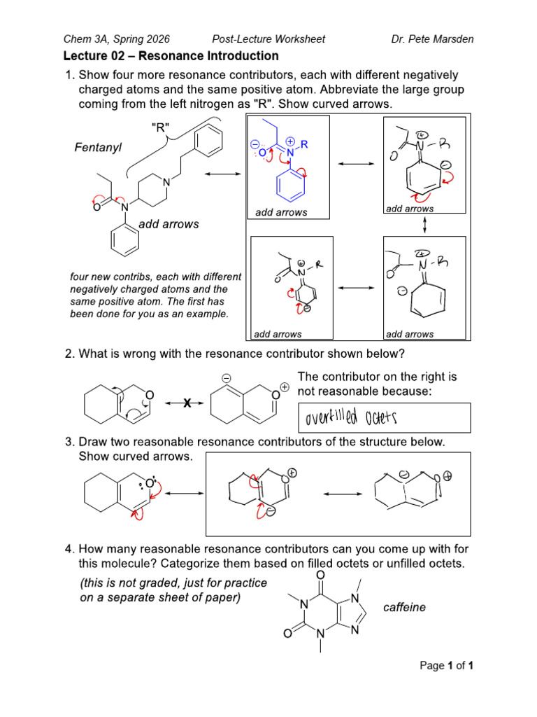 Lecture+02+ +post Lecture+Worksheet+ (Chem+3A+ +spring+2026) | PDF