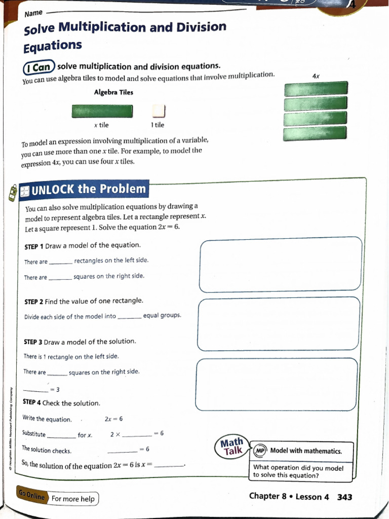 .Solve Multiplication and Division Equations | PDF