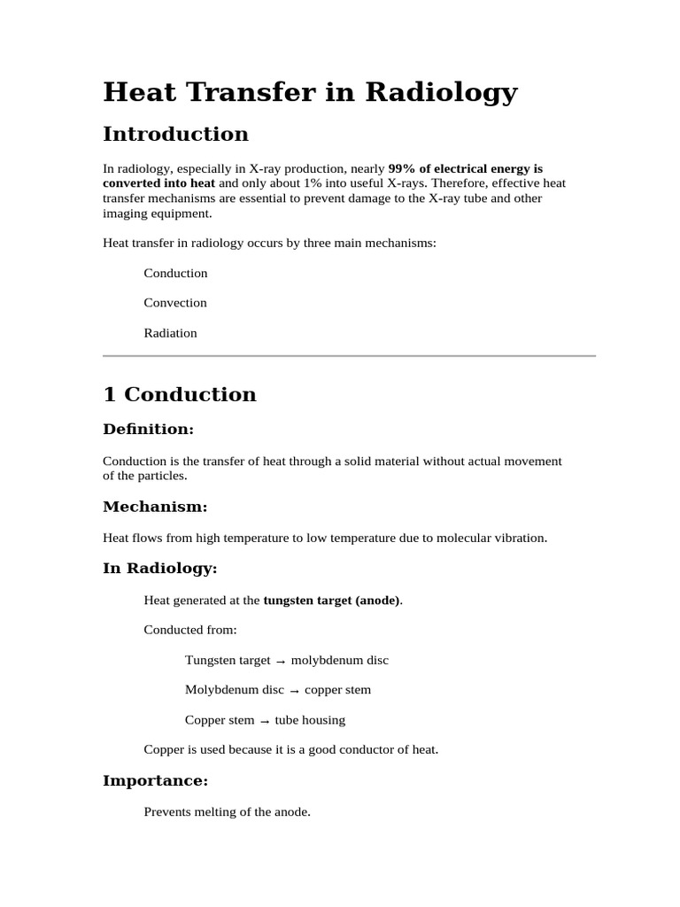 Heat Transfer in Radiology | PDF