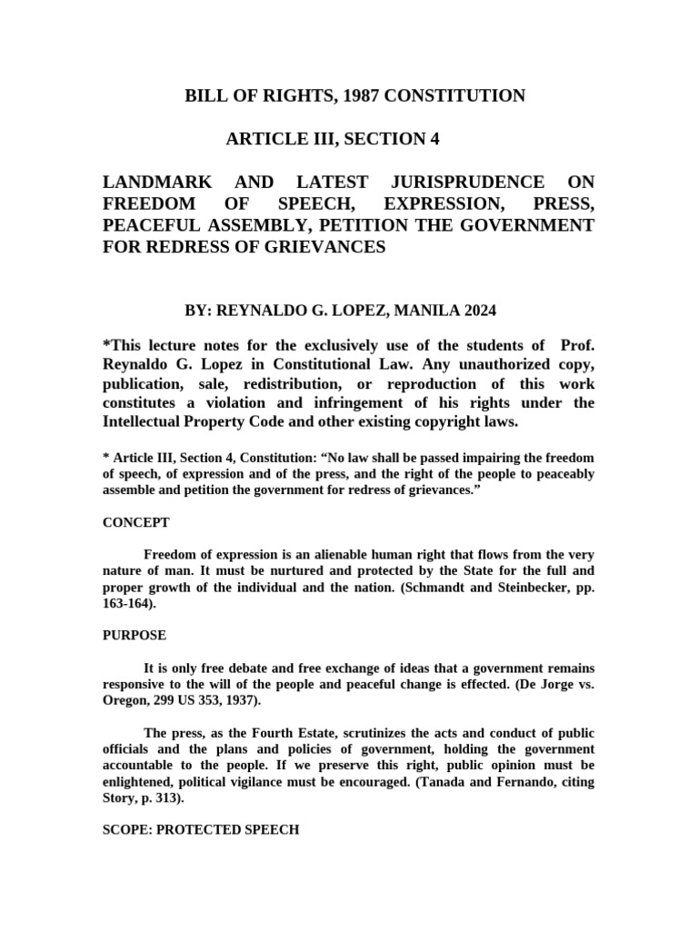 Article III Sec 4 | PDF | Defamation | Obscenity