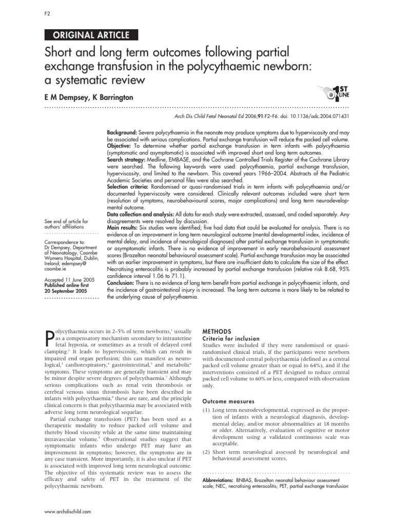 Short and Long Term Outcomes Following Partial | PDF | Thrombosis ...