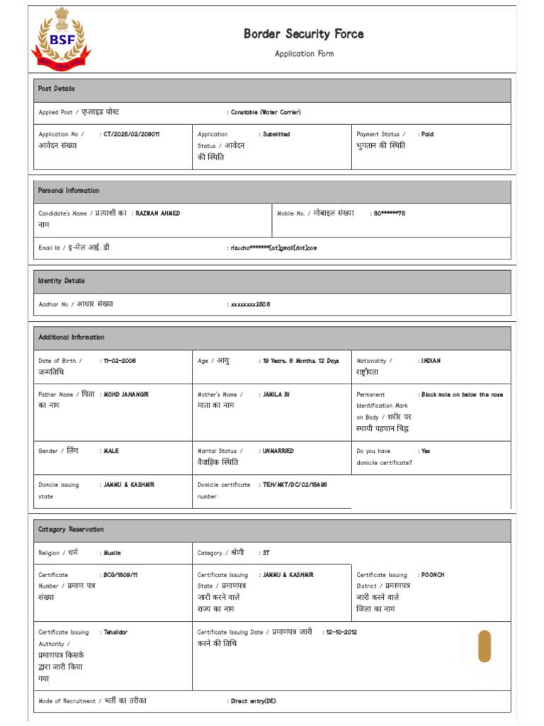 BSF - Preview Registration Form | PDF | Justice | Crime & Violence