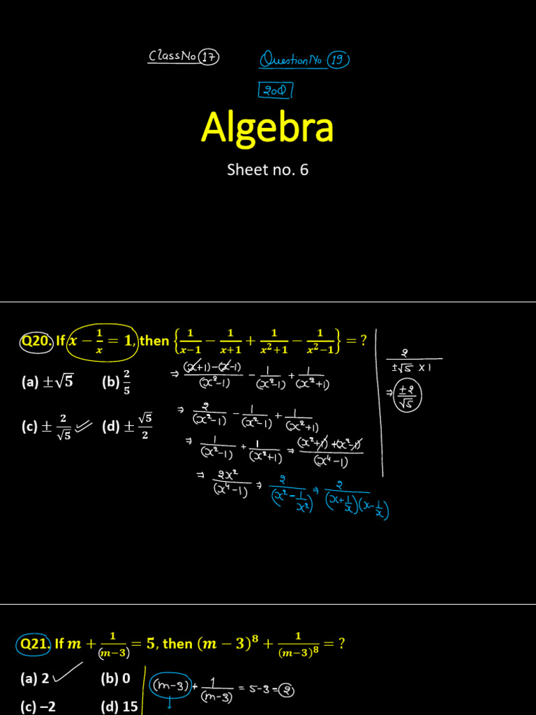 730 Advance Maths Algebra Algebra Class Notes Algebra | PDF ...