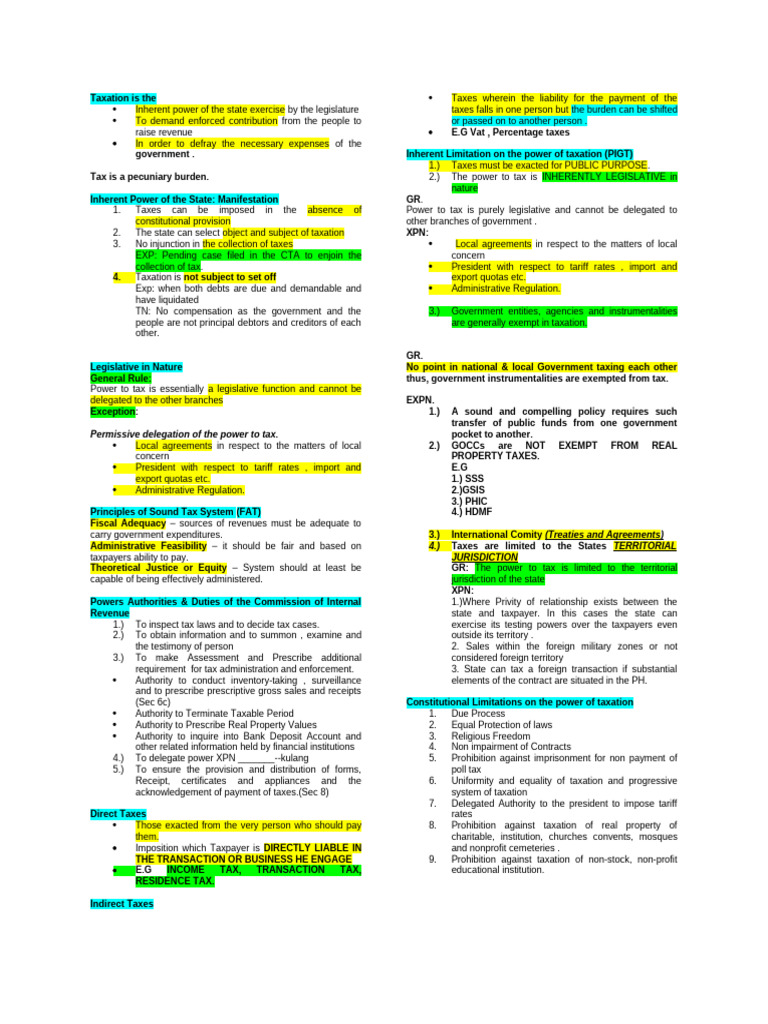 Tax Review | PDF | Taxes | Income Tax