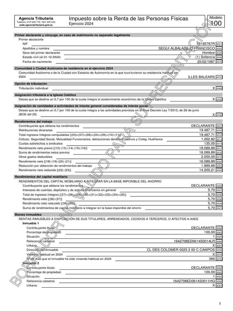 Tax Return Draft | PDF | Finanza pública | Economias