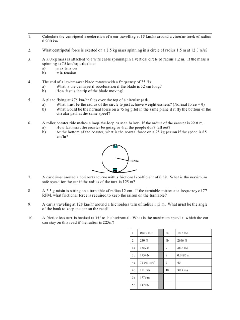 Ucm Worksheet With KEY | PDF | Force | Mechanics
