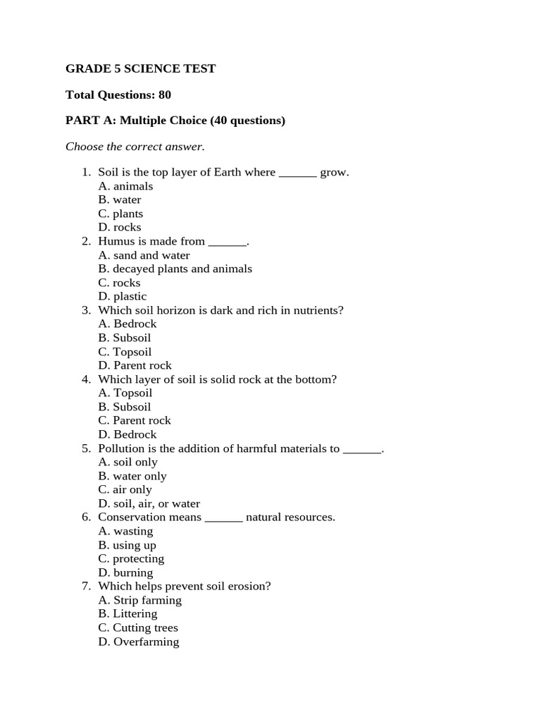 Grade 5 Science Test | PDF | Moon | Eclipse