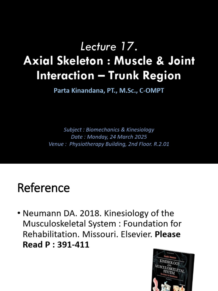 [Lecture 17] Axial Skeleton_ Muscle & Joint Interaction - Trunk Region ...