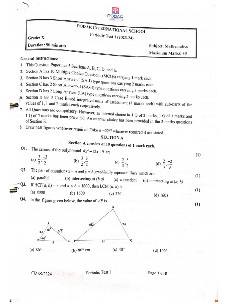 Question Paper 1 | PDF
