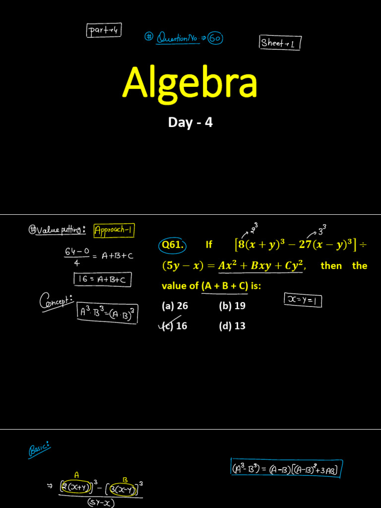 717 Advance Maths Algebra Algebra Class Notes Algebra | PDF
