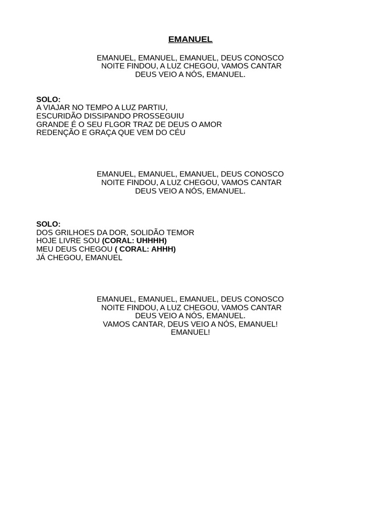 Letra Emanuel | PDF
