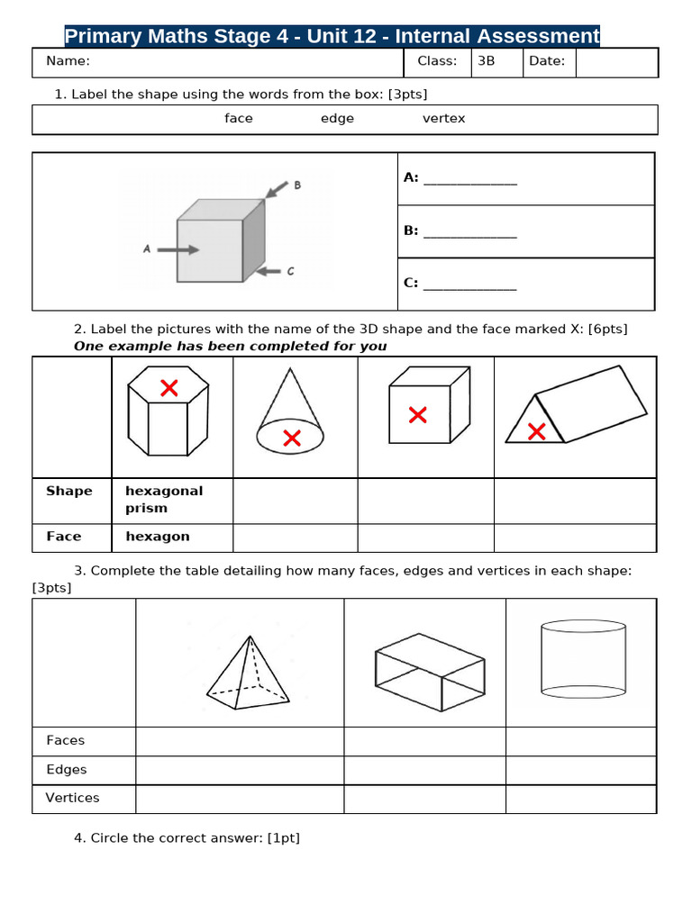 Primary Maths Stage 4 Unit 12 (Revision) - 1 | PDF
