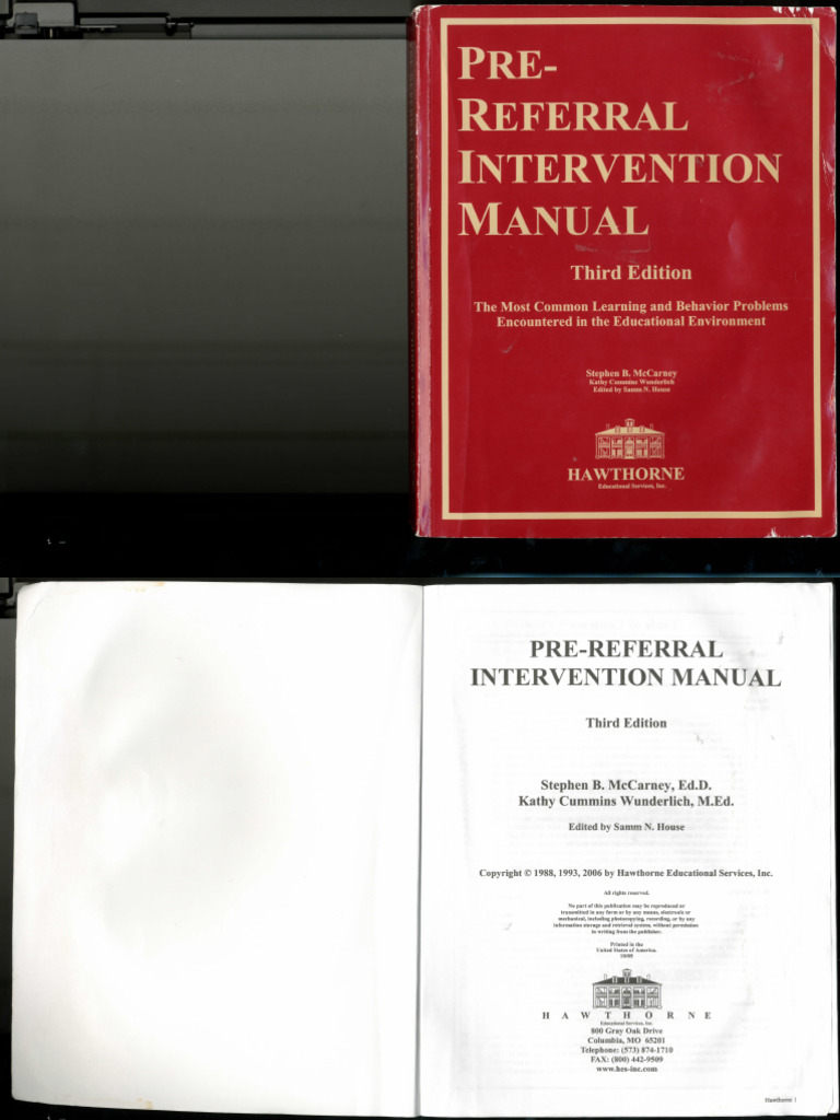 Pre - Referral Intervention Manual 3rd Edition | PDF