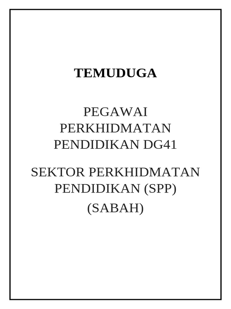 Template Dokumen Temuduga | PDF