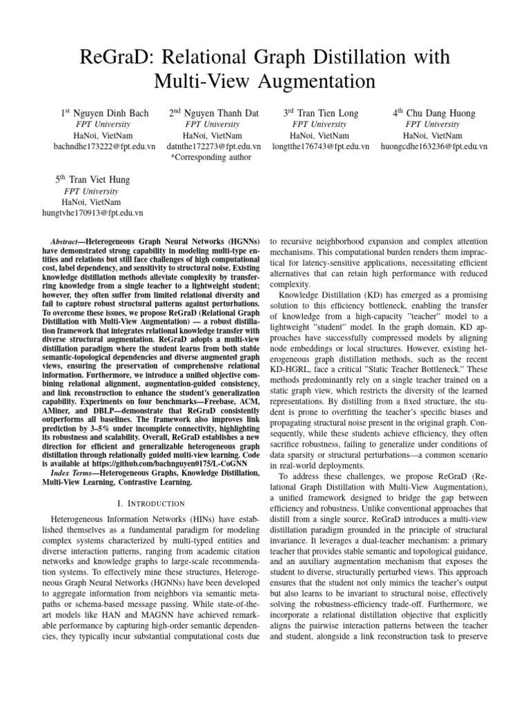 ReGraD Relational Graph Distillation With Multi View Augmentation | PDF ...