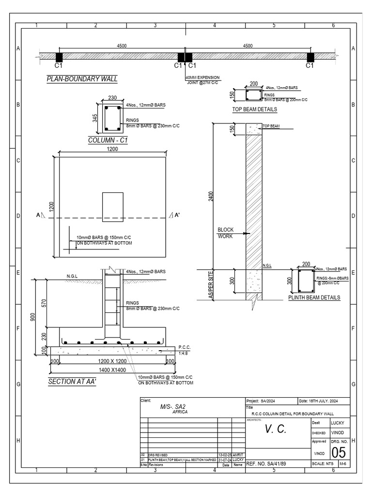 # 05 r.c.c Column Detail for Boundary Wall Rev-13!02!25-Model | PDF