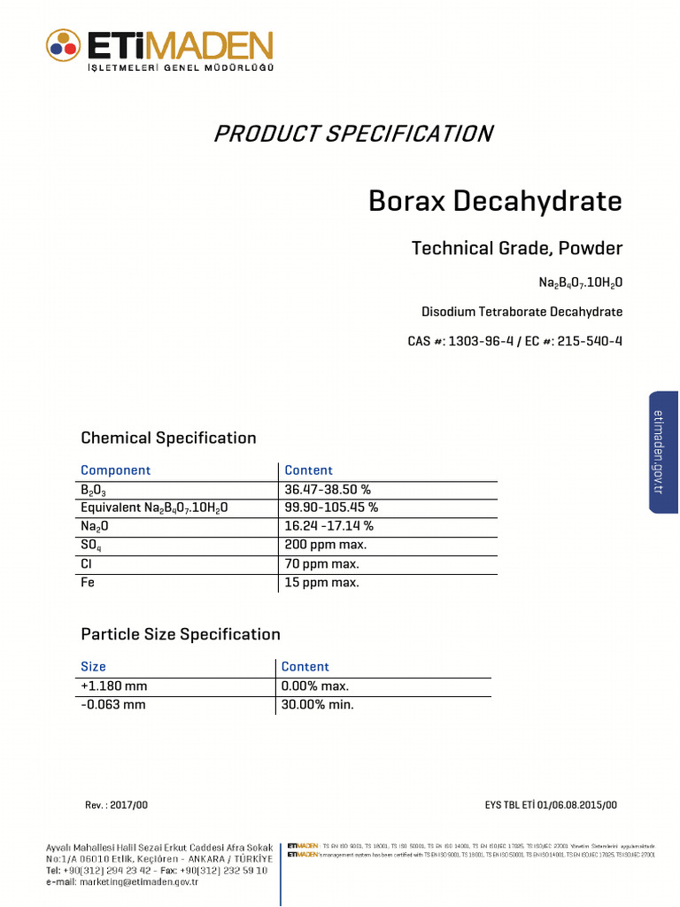 10 2017 Borax Deca Powder | PDF