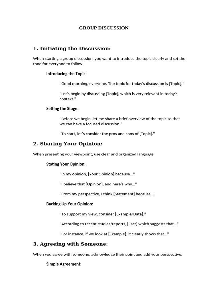 Group Discussion | PDF | Thought